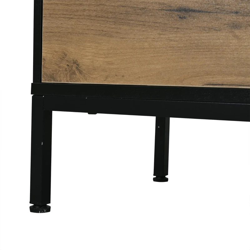 Low-Profile Nordic TV Cabinet with 2 cabinets and Open Shelves, Stylish TV Stand with Chipboard Construction, 170L x 35W x 50H cm, Natural