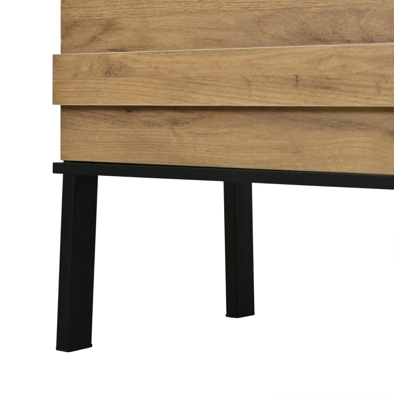 Low-Profile TV Cabinet with Soft-Close Hinges and Adjustable Shelves, Stylish TV Stand with 2 Cabinets, 175L x 39.5W x 53H cm, Natural