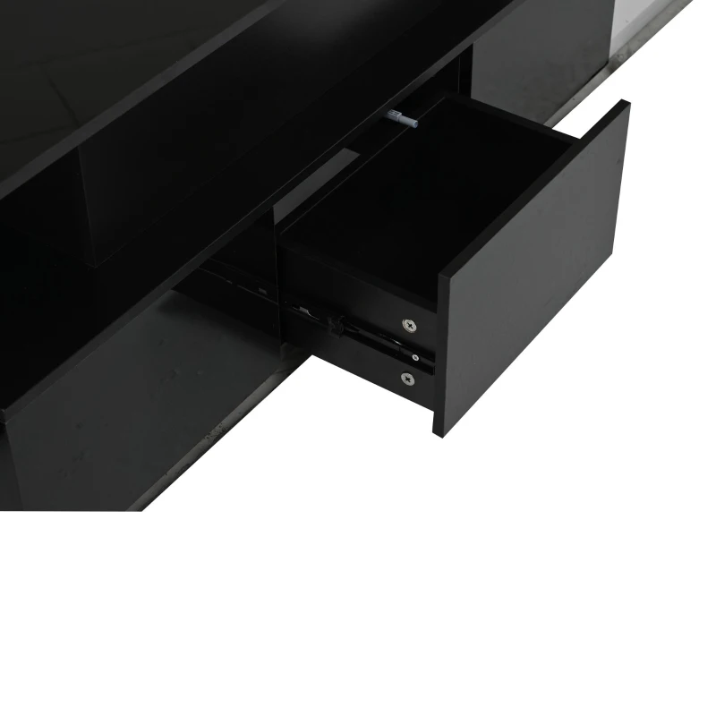 Lift-Top Coffee Table with 4 Drawers and Hidden Storage, Multi-Functional Center Table with Open Shelf and USB Port, 100L x 50W x 40H cm, Black