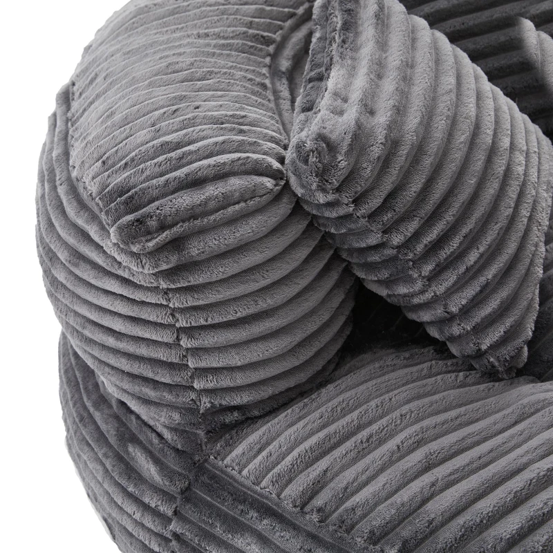 Giant Bean Bag Chair with Shredded Memory Foam, Pre-Filled Lounge Chair with High Back, 108L x 108W x 52H cm, Dark Gray