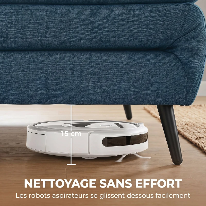HOMCOM Canapé Convertible 2 Places, Canapé-Lit Clic-Clac 3 en 1 avec Dossier Réglable, Oreiller, Assise Large, Bleu