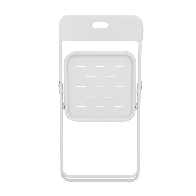 Conjunto bistrô dobrável de 3 peças em aço, com 2 cadeiras + 1 mesa, Branco