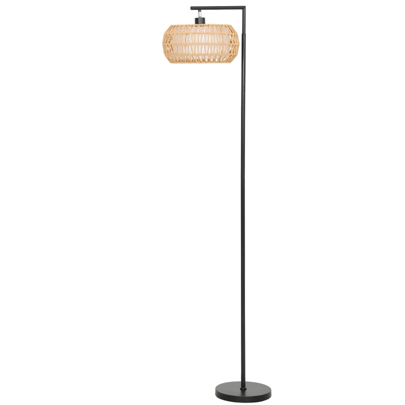 HOMCOM Lámpara de Pie con Doble Capa de Pantalla Bohemia con 3 Temperaturas de Color Brillo Ajustable Control Remoto