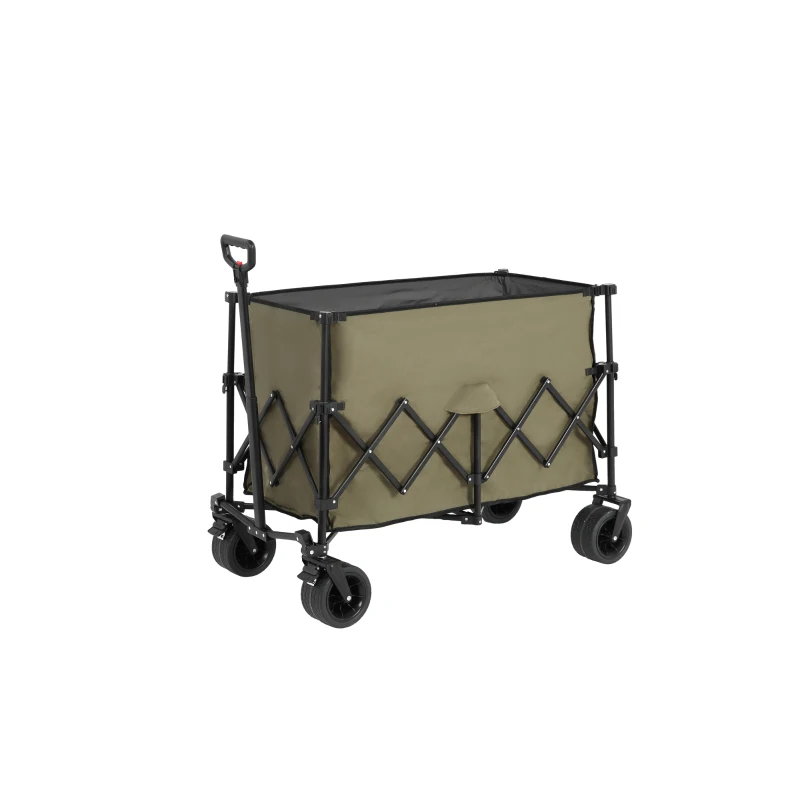 Carrito de playa plegable, 109x53x83 cm, Verde militar