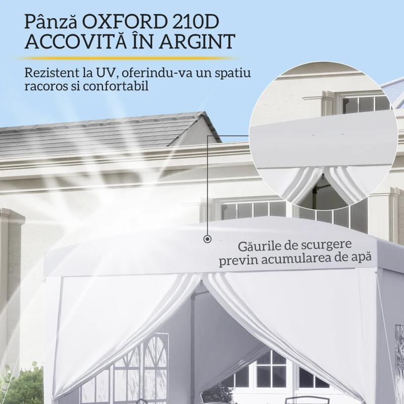 Outsunny Cort de Gradina Impermeabil 3×3 m cu Panouri Laterale