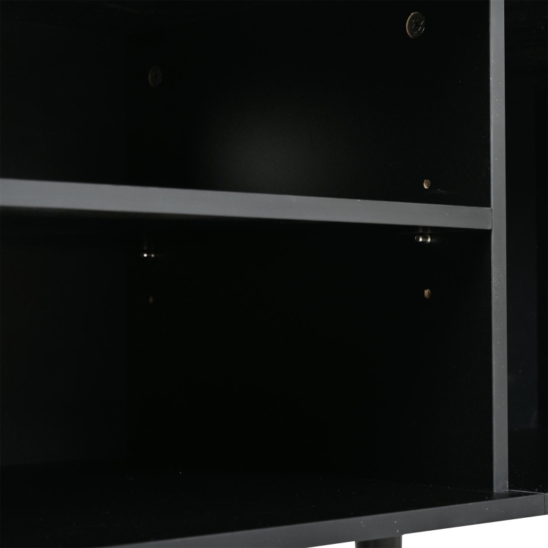 Low-Profile TV Cabinet with Soft-Close Hinges and Adjustable Shelves, Stylish TV Stand with 2 Cabinets, 175L x 39.5W x 53H cm, Natural