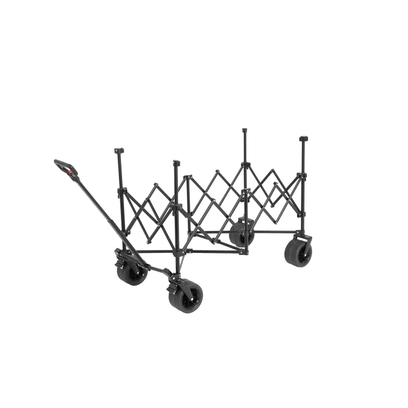 Carrito de playa plegable, 109x53x83 cm, Negro