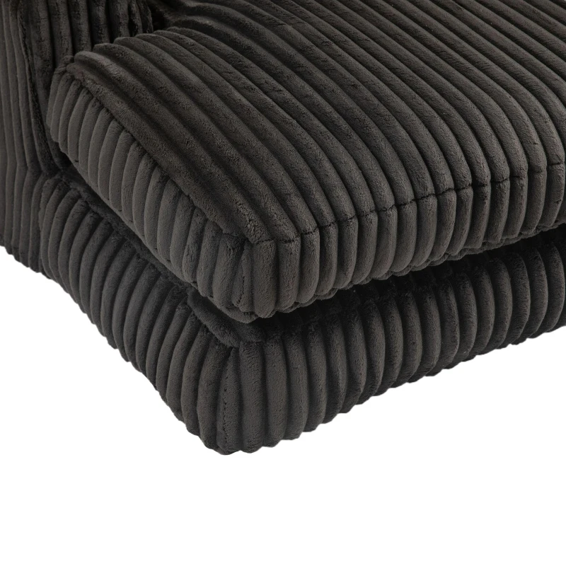 Modern Oversized Chaise Lounge Chair with Memory Foam Seat, Versatile Sofa Bed for Living Room or Bedroom, 155L x 125W x 63H cm, Black