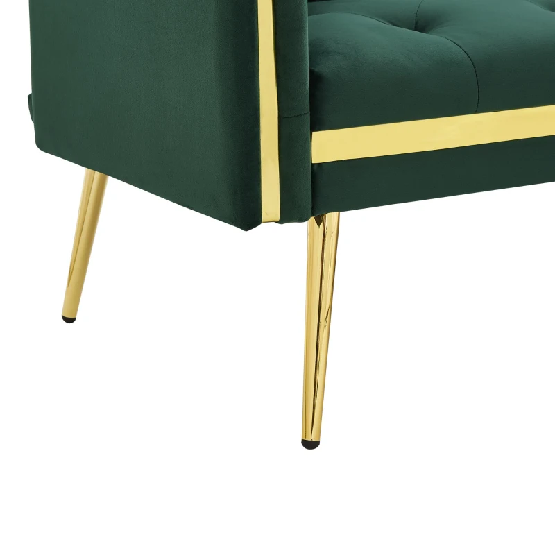 Two-Seater Convertible Sofa Bed with 3-Level Adjustable Backrest, Space-Saving Sleeper Sofa with High-Density Foam, 174L x 76W x 71.5H cm, Green