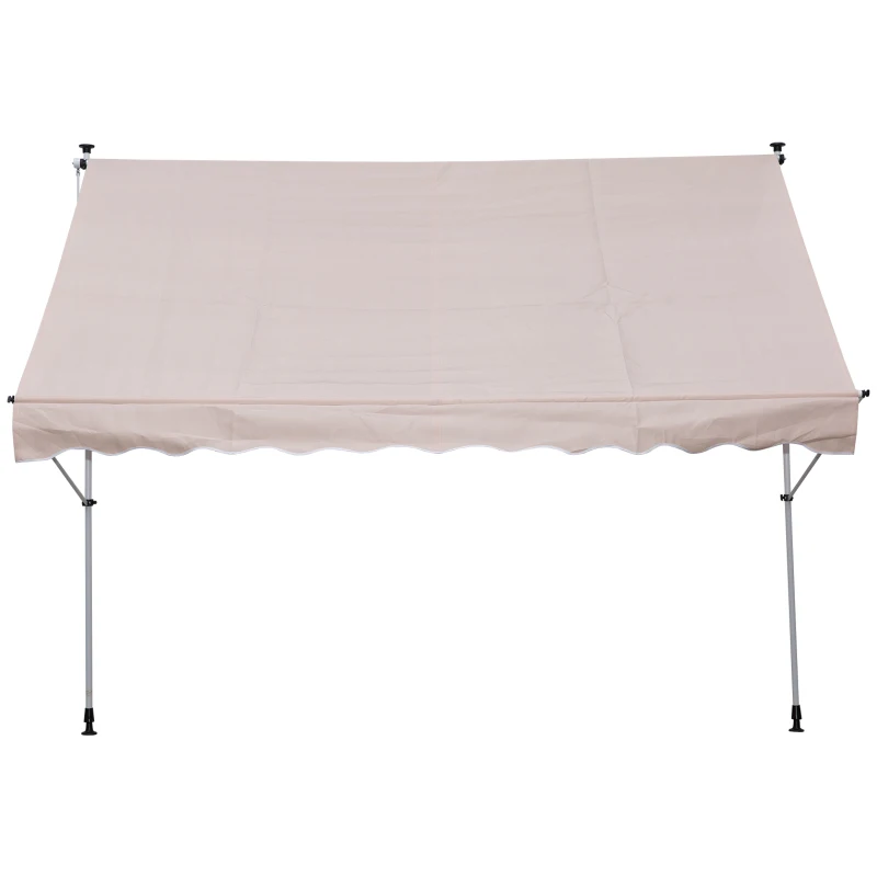 Outsunny Luifel vouwarm knikarmluifel zonwering handslinger balkon aluminium 2 x 1,5 m beige