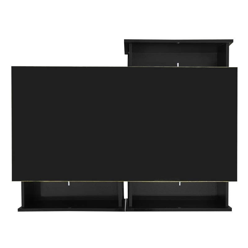 Modern LED Coffee Table with USB-Powered Colour-Changing Light Strip, Functional Center Table with 3 Drawers, 100L x 50W x 40H cm, Black