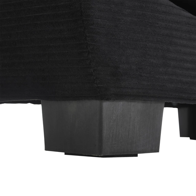 Oversized Two-Seater Sofa with Modern Deep-Seated Modular Design, Comfortable Daybed with Ergonomic Curves, 224L x 81W x 81H cm, Black