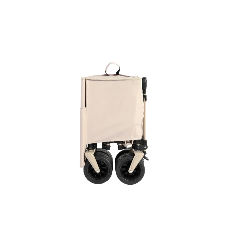 Carro plegable y extensible, con gran capacidad de almacenamiento, 136x54x60 cm, Beige