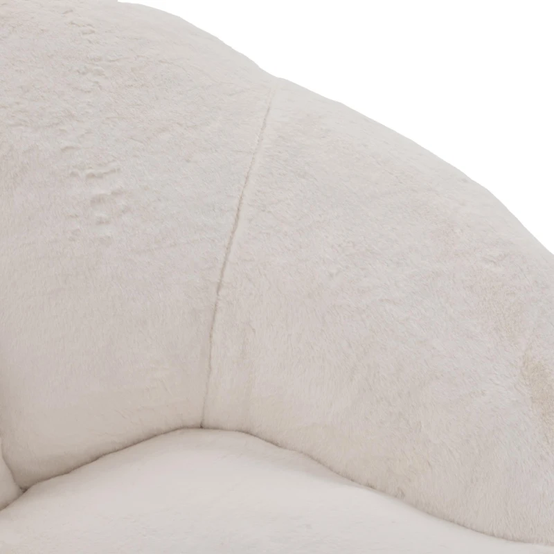 Shell-Shaped Bean Bag Chair with High-Rebound Memory Foam Filling, Ergonomic Floor Lounger with Faux Fur Removable Cover, 100L x 90W x 57H cm, Beige