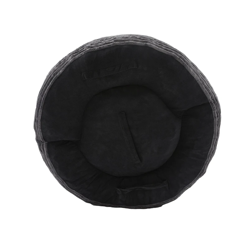 Giant Bean Bag Chair with Shredded Memory Foam, Pre-Filled Lounge Chair with High Back, 108L x 108W x 52H cm, Dark Gray