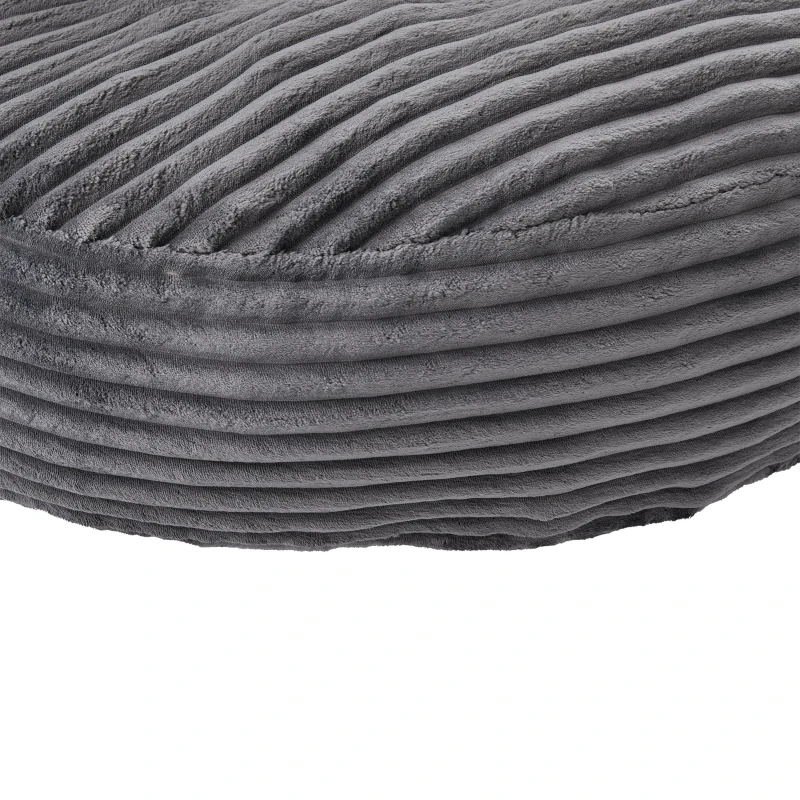 Giant Bean Bag Chair with Shredded Memory Foam, Pre-Filled Lounge Chair with High Back, 108L x 108W x 52H cm, Dark Gray