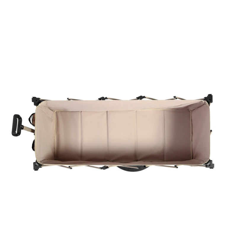 Carro plegable y extensible, con gran capacidad de almacenamiento, 136x54x60 cm, Beige