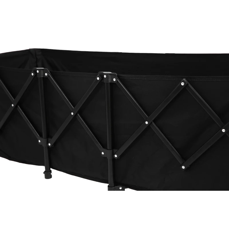Carro plegable y extensible, con gran capacidad de almacenamiento, 136x54x60 cm, Negro