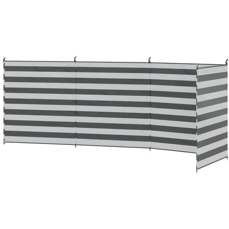 Outsunny Paravent brise-vent de camping portable pliable avec sac de transport et poteaux en acier dim. 540 cm x 150 cm