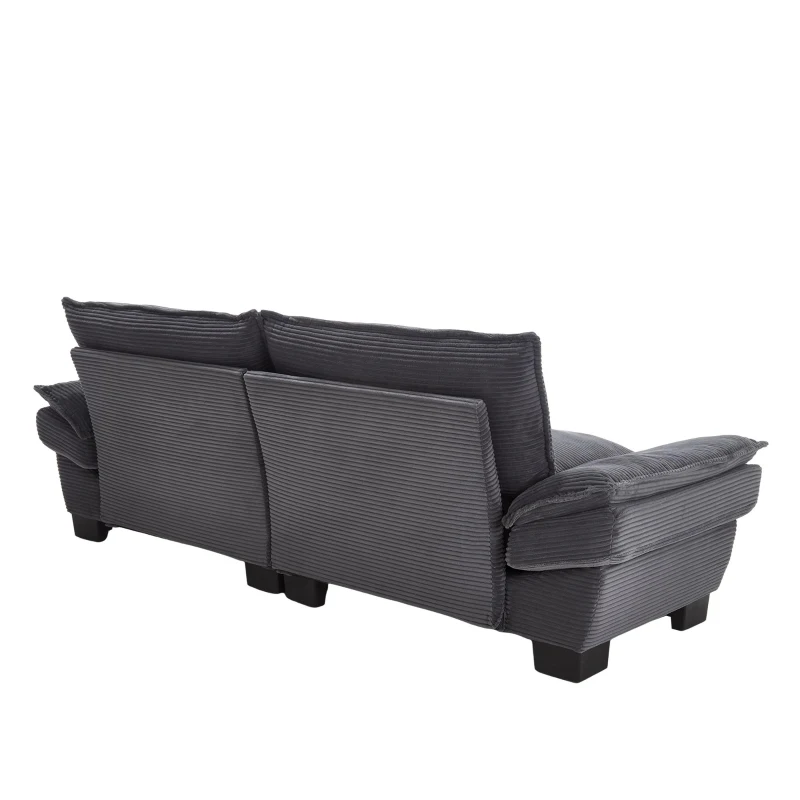 Oversized Two-Seater Sofa with Modern Deep-Seated Modular Design, Comfortable Daybed with Ergonomic Curves, 224L x 81W x 81H cm, Dark Gray