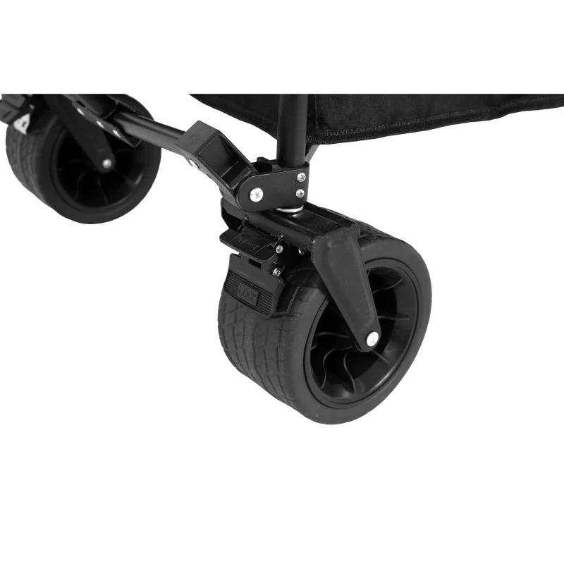 Carrito de playa plegable, 109x53x83 cm, Negro