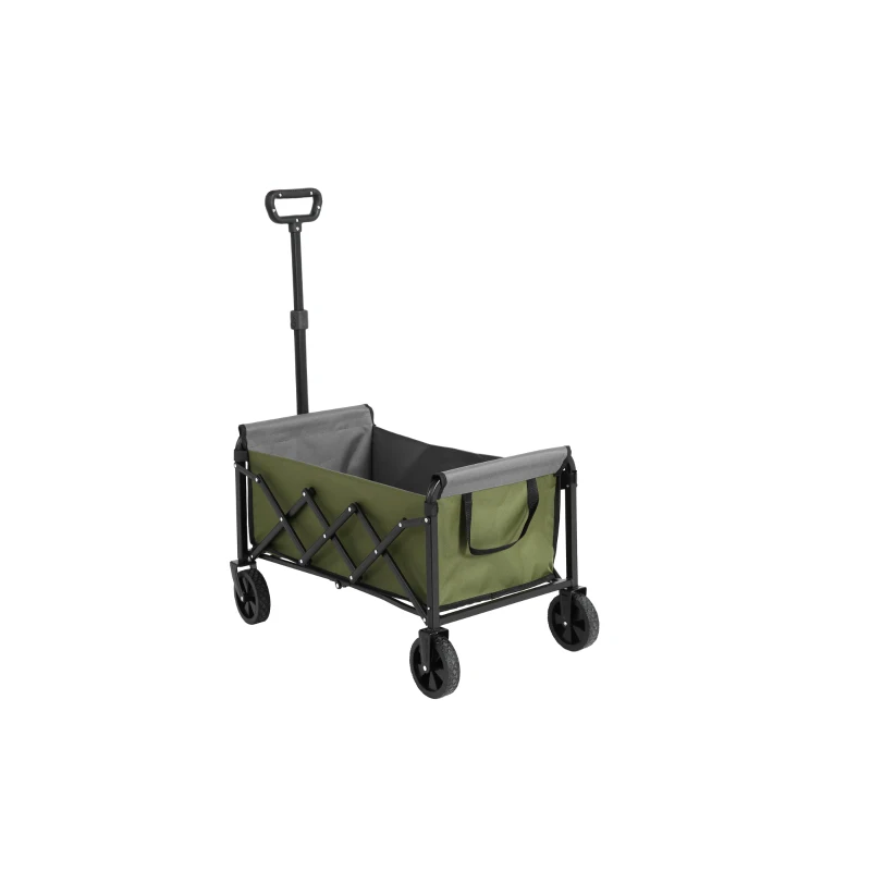 Carrito plegable para playa y jardín, para camping, compras, 66x41x44,5 cm, Verde