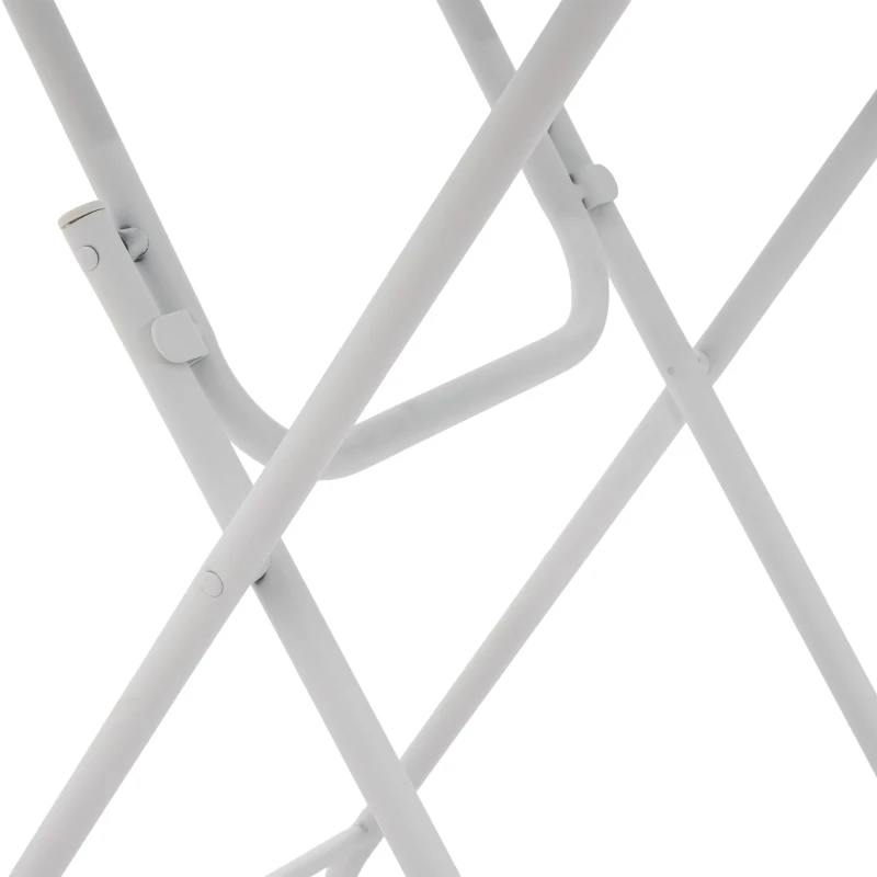 Conjunto bistrô dobrável de 3 peças em aço, com 2 cadeiras + 1 mesa, Branco