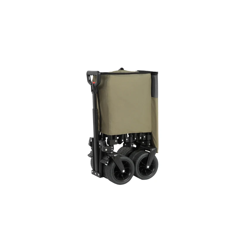 Carrito de playa plegable, 109x53x83 cm, Verde militar