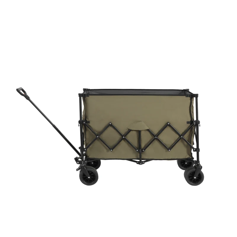 Carrito de playa plegable, 109x53x83 cm, Verde militar
