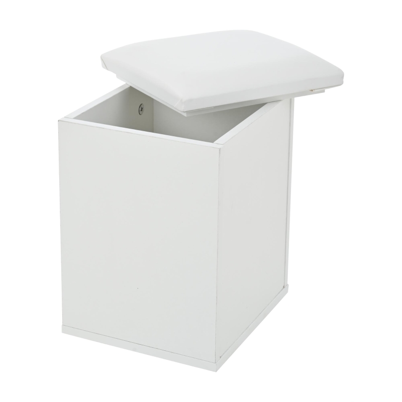 Lift-Top Coffee Table with App-Controlled LED and Soft-Close Drawers, Sleek White Center Table with 2 Storage Ottomans, 100L x 50W x 45H cm, White