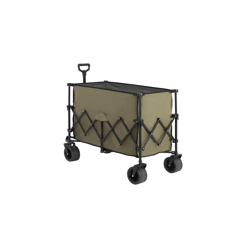 Carrito de playa plegable, 109x53x83 cm, Verde militar