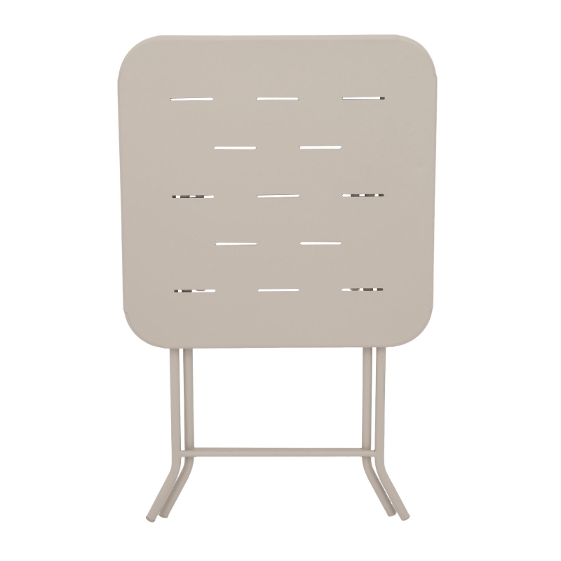 Conjunto bistrô dobrável de 3 peças em aço, com 2 cadeiras + 1 mesa, Bege