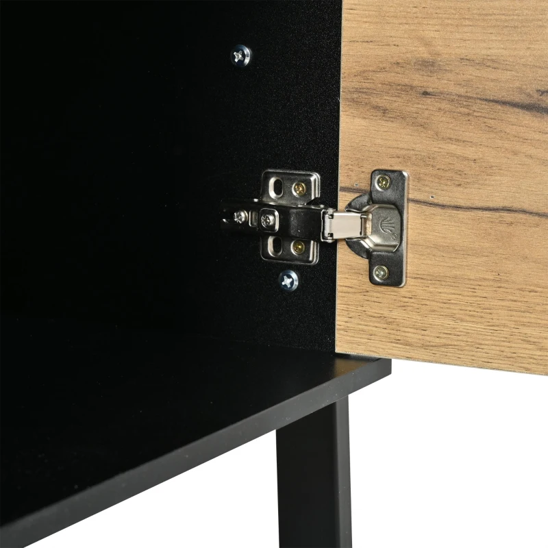 Low-Profile TV Cabinet with Soft-Close Hinges and Adjustable Shelves, Stylish TV Stand with 2 Cabinets, 175L x 39.5W x 53H cm, Natural