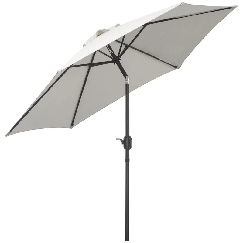 Outsunny Knikparasol zonnescherm tuinscherm strandparasol met handkruk aluminium 3 kleuren