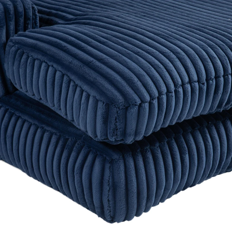 Modern Oversized Chaise Lounge Chair with Memory Foam Seat, Versatile Sofa Bed for Living Room or Bedroom, 155L x 125W x 63H cm, Navy