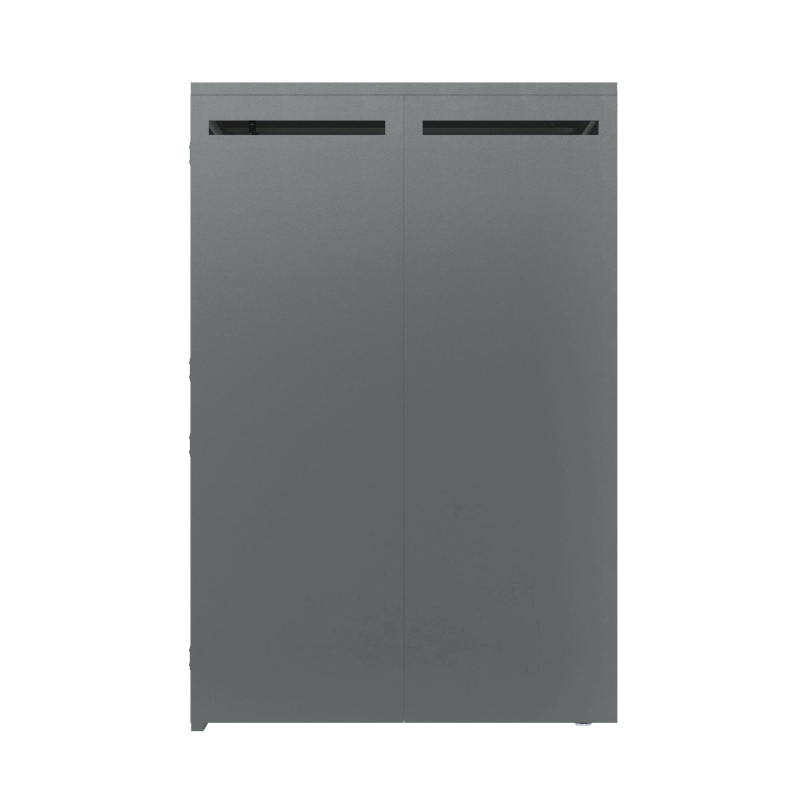 Anthracite Bin Storage Unit with Planter Roof and Rear Drainage, Sleek Dark-Grey Trash Can Shed with Ventilation Slots, 264L x 80W x 125H cm, Grey