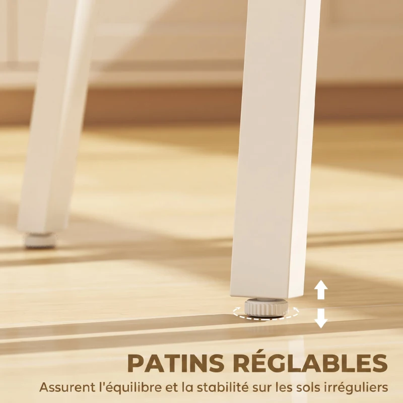 HOMCOM Table de bar carrée pour 2 personnes, table haute cuisine mange-debout avec étagère, 55 x 55 x 95 cm, naturel et blanc