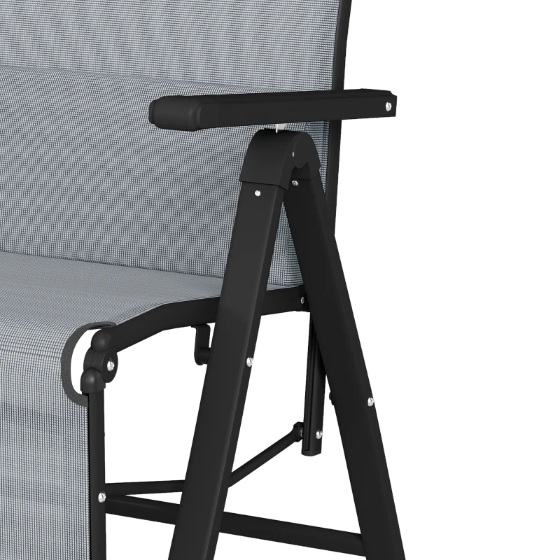 Outsunny Sdraio da Giardino Zero Gravity Pieghevole e Reclinabile a 9 Livelli con Cuscino Lombare, Grigio
