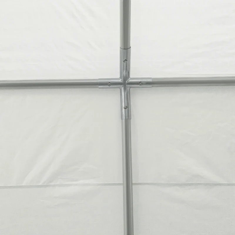 Outsunny Garage Portatile 4x4m con Tettoia anti UV, Pioggia e Vento per Veicoli, Matrimoni e Feste - Bianco