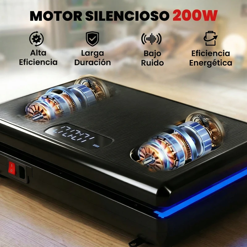 SPORTNOW Plataforma Vibratoria con 120 Velocidades 5 Programas Pantalla LED Luz Mando a Distancia 2 Bandas Elásticas Negro