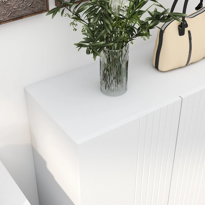 HOMCOM Meuble à chaussures 20 paires, armoire à chaussures moderne avec portes à fermeture douce, étagères réglables, blanc(m-8)