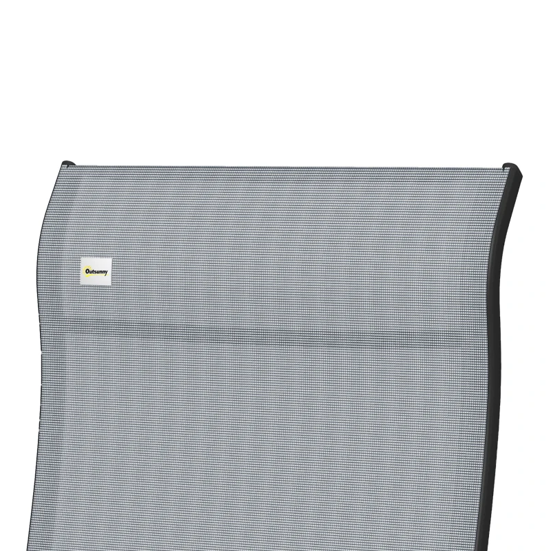 Outsunny Sdraio da Giardino Zero Gravity Pieghevole e Reclinabile a 9 Livelli con Cuscino Lombare, Grigio