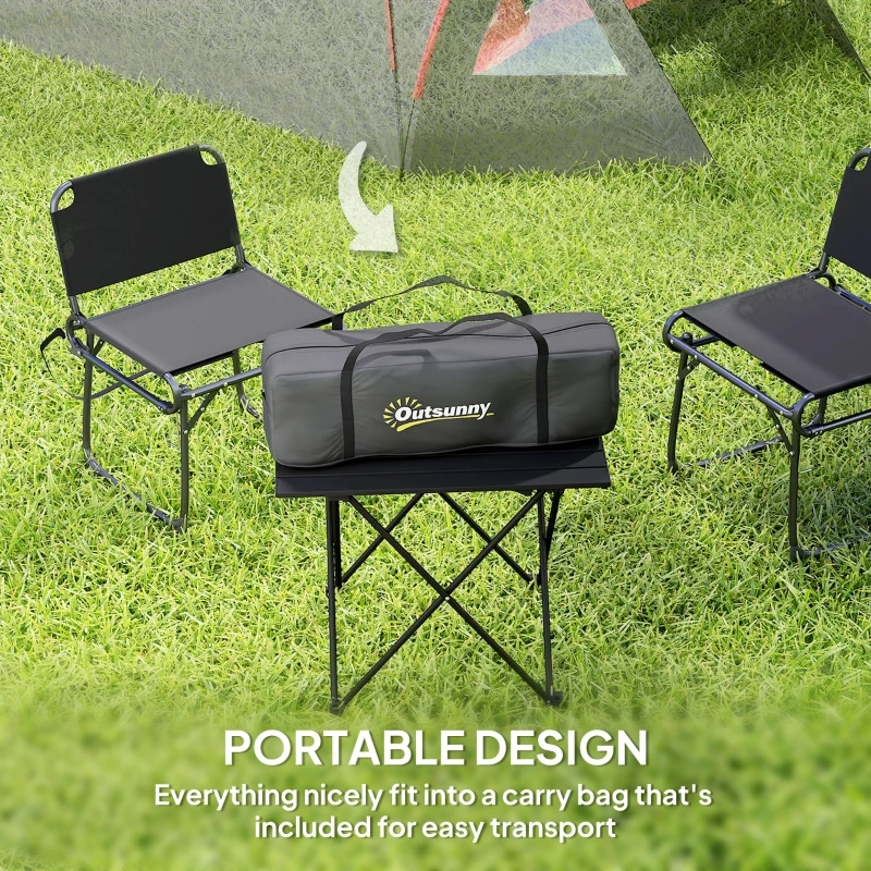 Outsunny Lichtgewicht en Stabiele Campingtent voor 3 Personen, Waterdicht UV 50+ met Voortent, Deur, Ramen, Grondzeil - Grijs