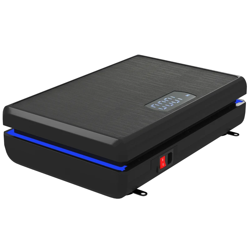 SPORTNOW Plataforma Vibratoria con 120 Velocidades 5 Programas Pantalla LED Luz Mando a Distancia 2 Bandas Elásticas Negro