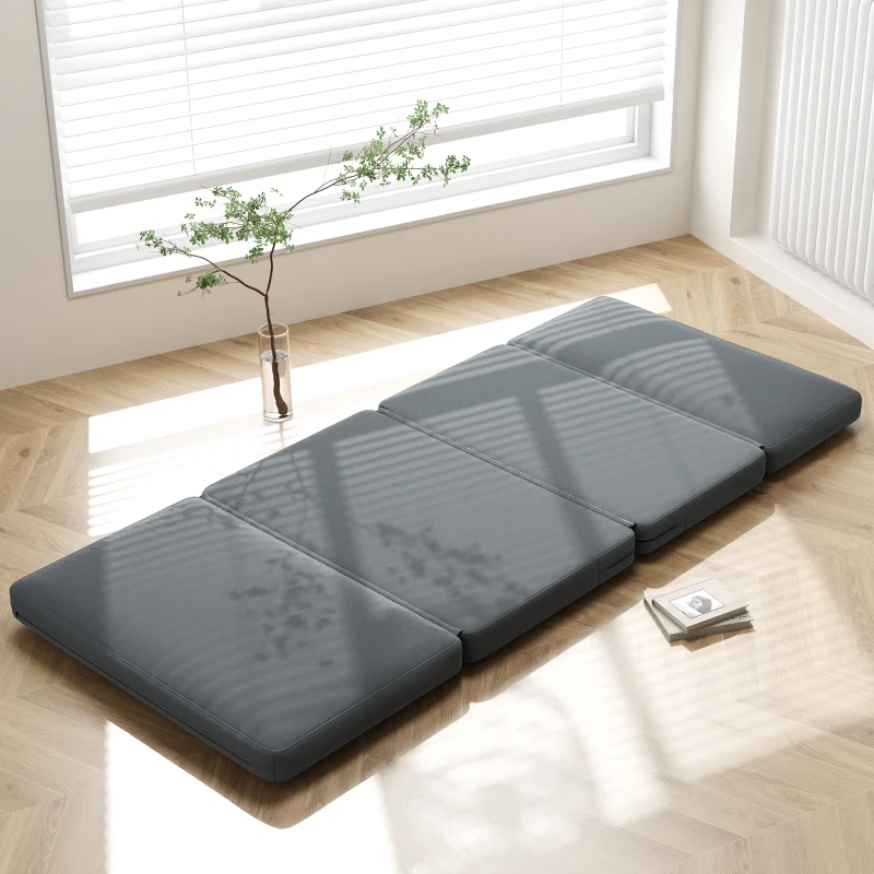 HOMCOM 3-in-1 faltbarer Relaxsessel, Gästematratze, teilbar, 138 cm breit, Dunkelgrau