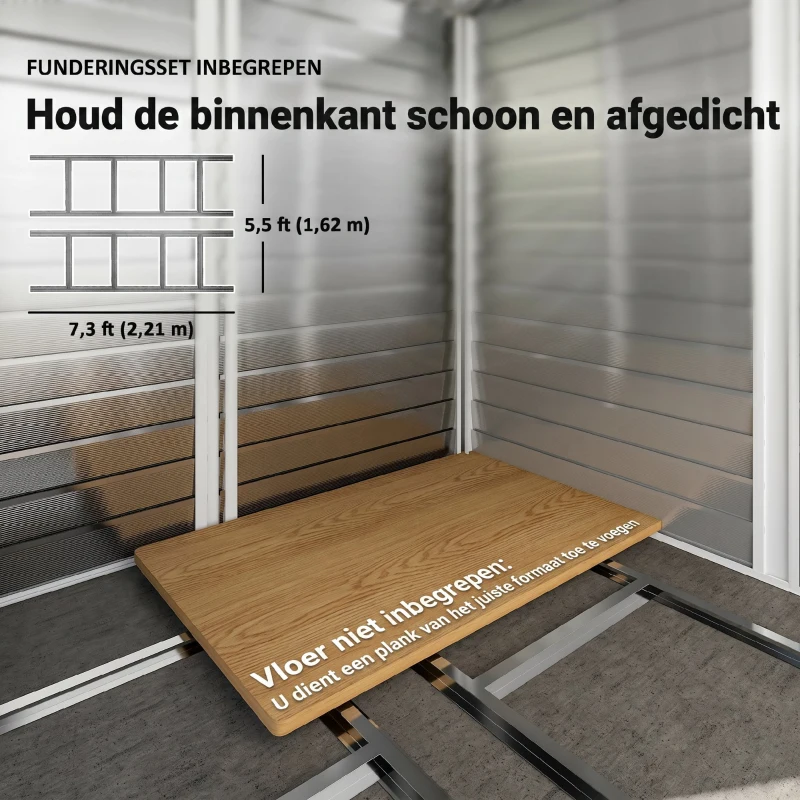 Outsunny Gereedschapsschuur van metaal, weerbestendig & roestvrij, afsluitbaar,  2,40 x 2,06 x 1,98 m, Donkergrijs