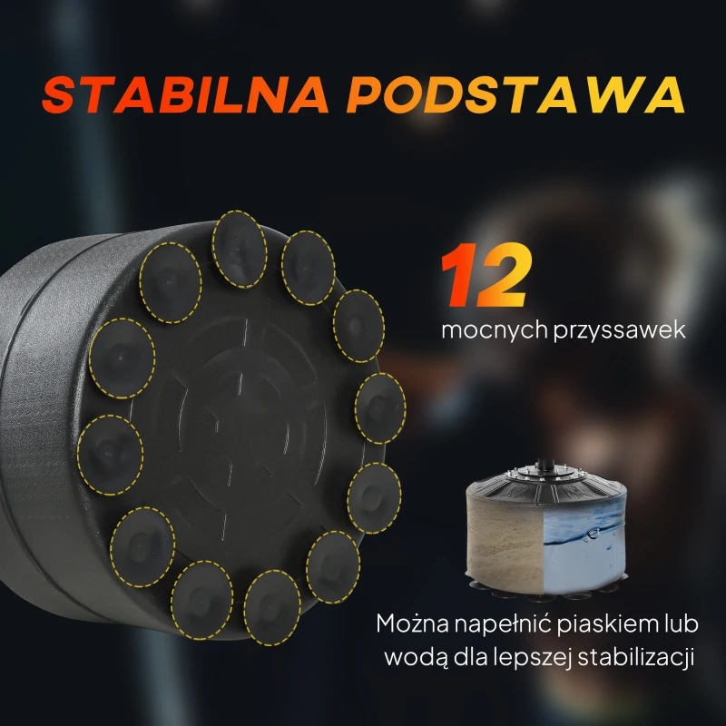 HOMCOM Stojak bokserski zestaw bokserski z gruszką 160–230cm z regulacją wysokości wolnostojący