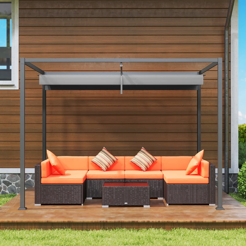 Outsunny Pergola 300x200 cm UV-bestendig Tuin Grijs