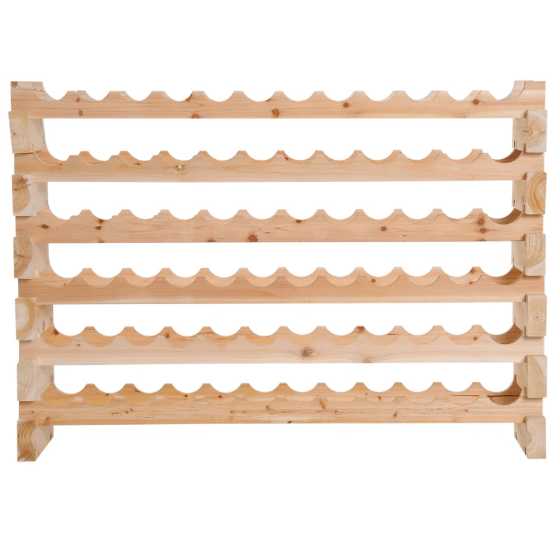 IE Located HOMCOM Stackable Wine Rack, Modular Storage Shelves, 72-Bottle Holder, Freestanding Display Rack for Kitchen, Pantry, Cellar, Natural