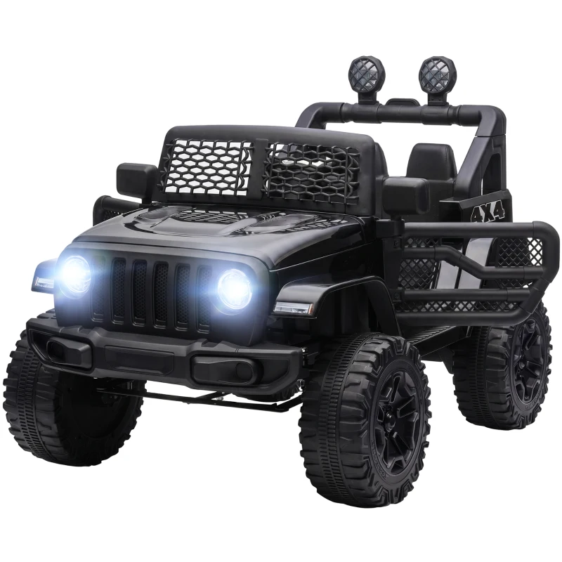 HOMCOM Coche Eléctrico para Niños de +3 Años Vehículo Todoterreno de Batería 12V con Control Remoto 100x65x72 cm Negro